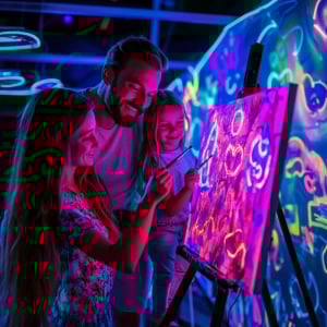 Neon Brush Kids: En Neon Maleklasse for Familien